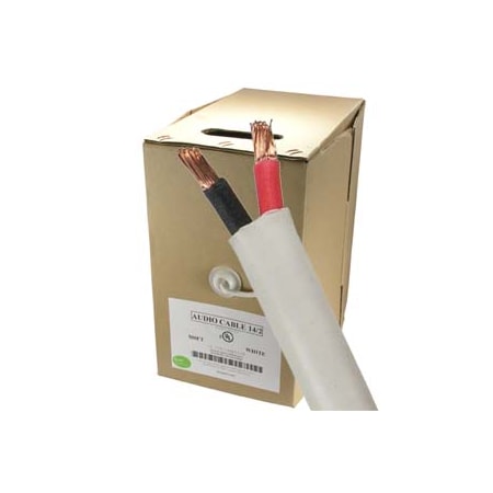 Bestlink Netware In-wall Speaker Wire, 14AWG/2C OFC CMR UL- 500ft- White Jacket 203703